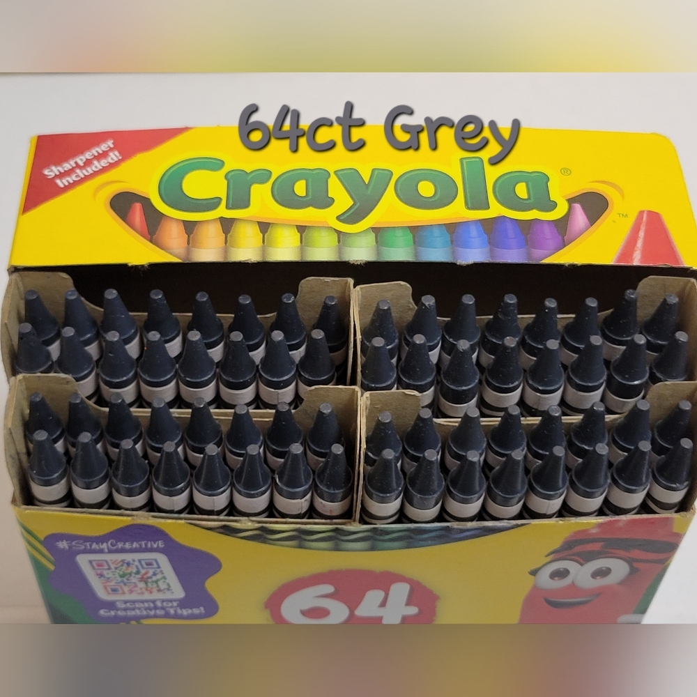 (64)Crayola Crayons (Grey) Single Color Bulk Lot